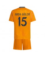 Real Madrid Arda Guler #15 Bortedraktsett Barn 2024-25 Korte ermer (+ bukser)